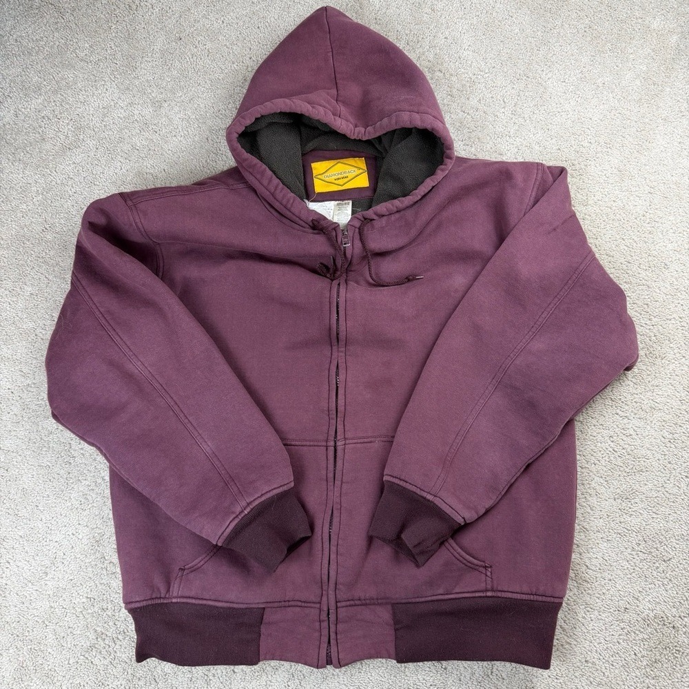Diamondback Work Wear Men's Purple Fleece Lined Zip Up Hoodie Jacket XL - Picture 2 of 8
